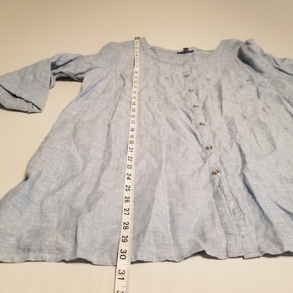 💋 JM collection size 16w blue button down top - Picture 6 of 7